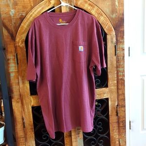 Carhartt Men's Original Fit Heavyweight Short-Sleeve T-Shirt. XLT. Maroon.